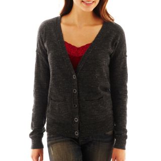 Decree Button Front Cardigan, Charcoal Heather, Womens
