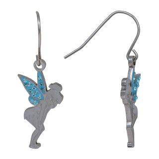 Girls Stainless Steel Blue Crystal Tinker Bell Earrings, Girls