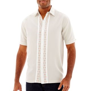 The Havanera Co. Short Sleeve Button Front Shirt, Moonbeam, Mens