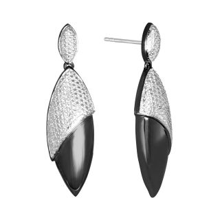 Diamond Addiction White & Black Diamond Accent Droplet Earrings, Womens