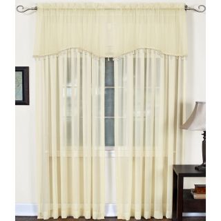 Mystic Rod Pocket Sheer Arch Valance, Ivory