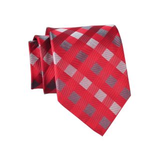 Stafford Shaded Gingham Silk Tie, Red, Mens
