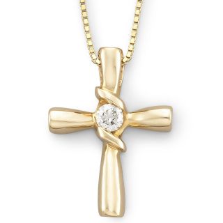 Sirena 1/10 CT. T.W. Diamond Cross Pendant 14K Gold, Womens