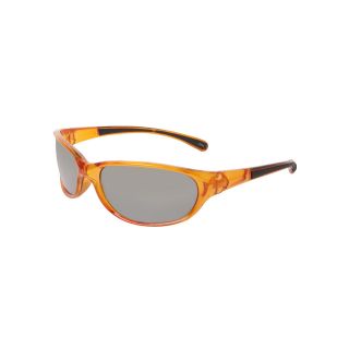 Polarized Sport Wrap Sunglasses, Orange, Womens