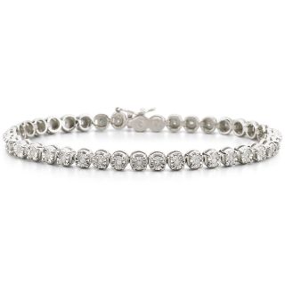 1/2 CT. T.W. Diamond Silver Bracelet, 925 Bracel 1/2 Ctt, Womens