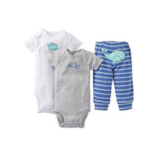 Carters Carter s 3 pc. Smiling Whale Bodysuit Set   Boys newborn 24m, Blue,