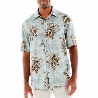 Island Shores Camp Shirt, Teal Foliage, Mens