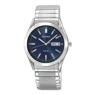 Seiko Solar Mens Silver Tone Stainless Steel Watch