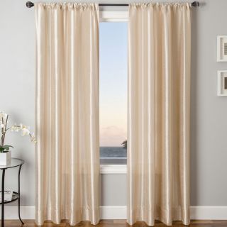 Sedro Solid Faux Silk Rod Pocket Curtain Panel, Pearl