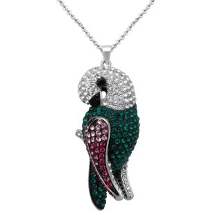 Alexandra Gem Lab Created Sapphire & Crystal Parrot Pendant, Womens