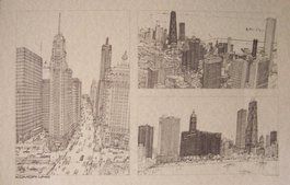 Chicago Skyline   Sketches by Mark Mcmahon Poster