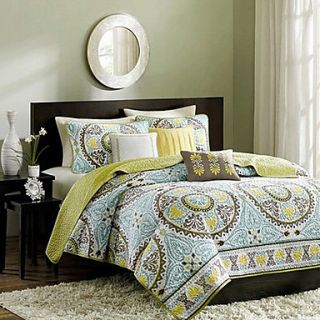 Quilt Set, 3 Pieces Palace Style Polyester Queen Size