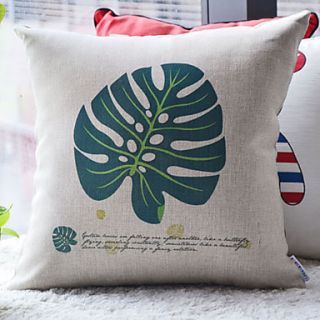 Dark Green Tropical Leaf with Motto Decorative Pillow Cover