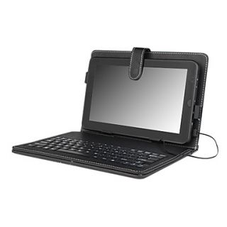 PU Leather Protective Case Built in Keyboard Stand for 10 Inch Tablet PC   Black