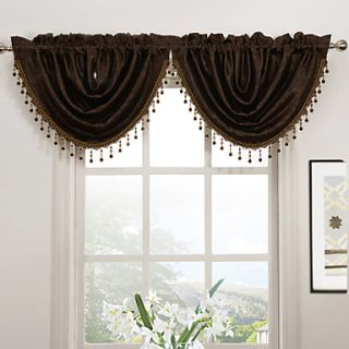 Country Coffee Floral Waterfall Valance 31Wx25L (One Piece)
