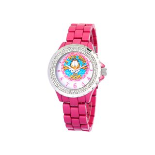 Disney Garfield Womens Pink Enamel Watch with Crystals
