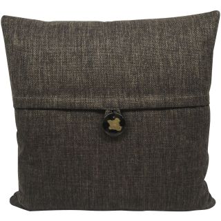 Square Decorative Button Pillow, Brown