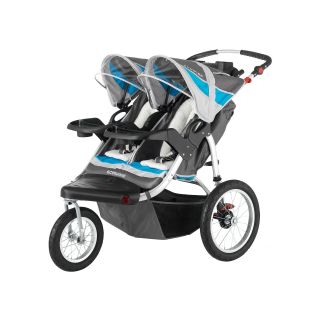 SCHWINN Turismo Double Jogging Stroller, Blue/Gray