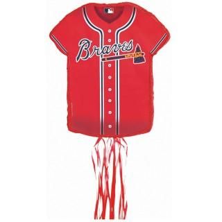 Atlanta Braves Baseball   Shirt Shaped Pull String Pinata