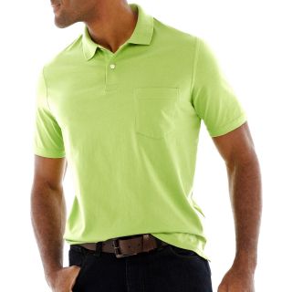St. Johns Bay Solid Jersey Polo Shirt, Green, Mens