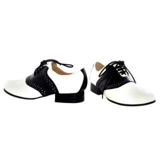 Saddle Blk and White Adult Shoes   9.0