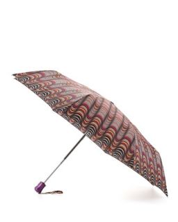 Luisa Mini Arched Stripe Umbrella, Fuchsia