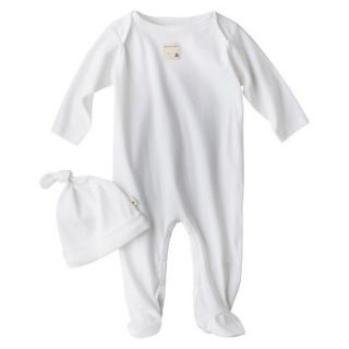 Burts Bees Baby Newborn Organic Lap Shoulder Coverall and Hat Set   Cloud 6 9M
