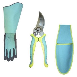 Synthetic Leather Gloves with Gauntlet Cuff, Garden Pruner and Prunder Holster