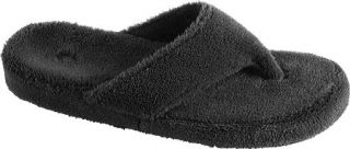 Womens Acorn New Spa Thong   Black Slippers