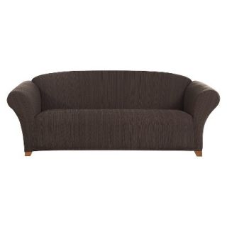 Sure Fit Stretch Striated Sofa Slipcover   Chocolate