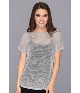 MICHAEL Michael Kors Petite Mesh Boxy Sweater Womens Sweater (Gray)