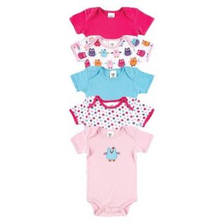 Luvable Friends Infant Girls 5 Pack Owl Bodysuit Set   Pink 6 9 M