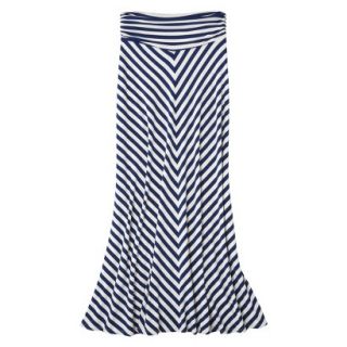 Merona Womens Knit Maxi Skirt   Blue Chevron   XS