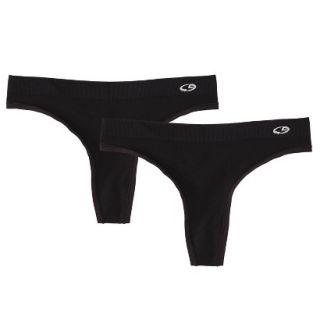 C9 by Champion Womens Active Seamless Thong 2 Pack   Black XXL