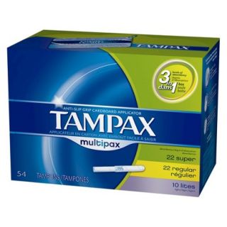 Tampax Cardboard Multipax Unscented Lites/Regular/Super, 54 count