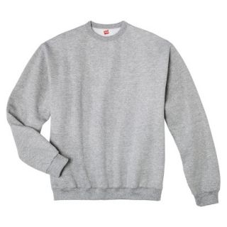 Hanes Premium Mens Fleece Crew Neck Sweatshirt   Grey Heather L