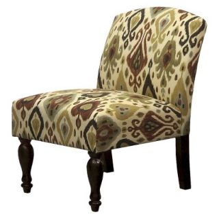 Skyline Armless Upholstered Chair Foster Armless Slipper Chair   Neutral Ikat