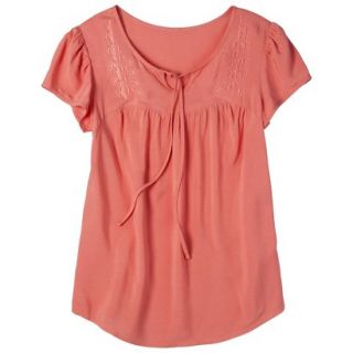 Mossimo Supply Co. Juniors Challis Embroidered Top   Yam Orange L(11 13)