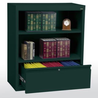 Sandusky 42 Bookcase with File Drawer BD10 361842 00 Color Forest Green