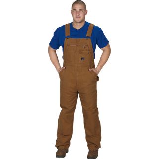 Key Unlined Duck Bib Overall   Saddle, 46 Inch Waist x 32 Inch Inseam, Model