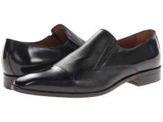 Massimo Matteo Deer Lea Cap Toe Mens Slip on Shoes (Black)