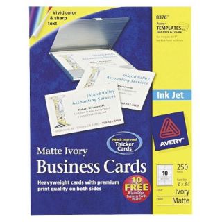 Avery 2 x 3 1/2 Inkjet Two Side Printable Business Cards   Ivory (250 Per Pack)