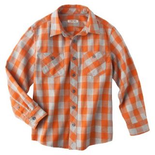 Boys Button Down Shirt   Luau Orange M