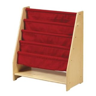 Kids Bookcase Guidecraft Canvas Single Sided Book Display Unit   Red