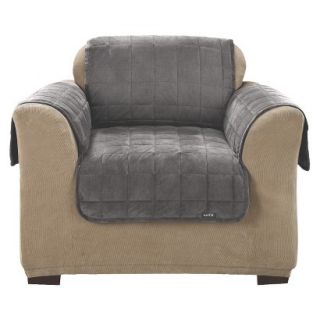 Sure Fit Deluxe Quilted Furniture Friend Chair Cover   Gray