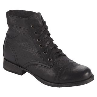 Womens Post Paris Colissa Genuine Leather Cap Toe Ankle Boots   Black 5.5