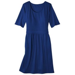 Merona Womens Plus Size Elbow Sleeve Ponte Dress   Blue 3