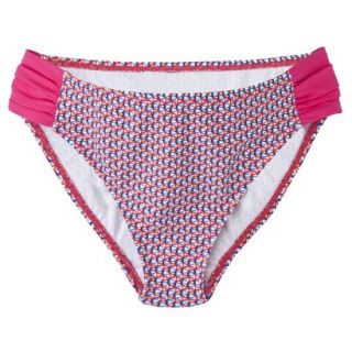 Womens Maternity Side Tab Hipster Swim Bottom   Fire Red/White XL