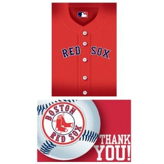 Boston Red Sox Baseball   Invite Thank You Combo
