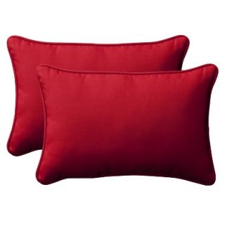2 Piece Outdoor Toss Pillow Set   Red 24